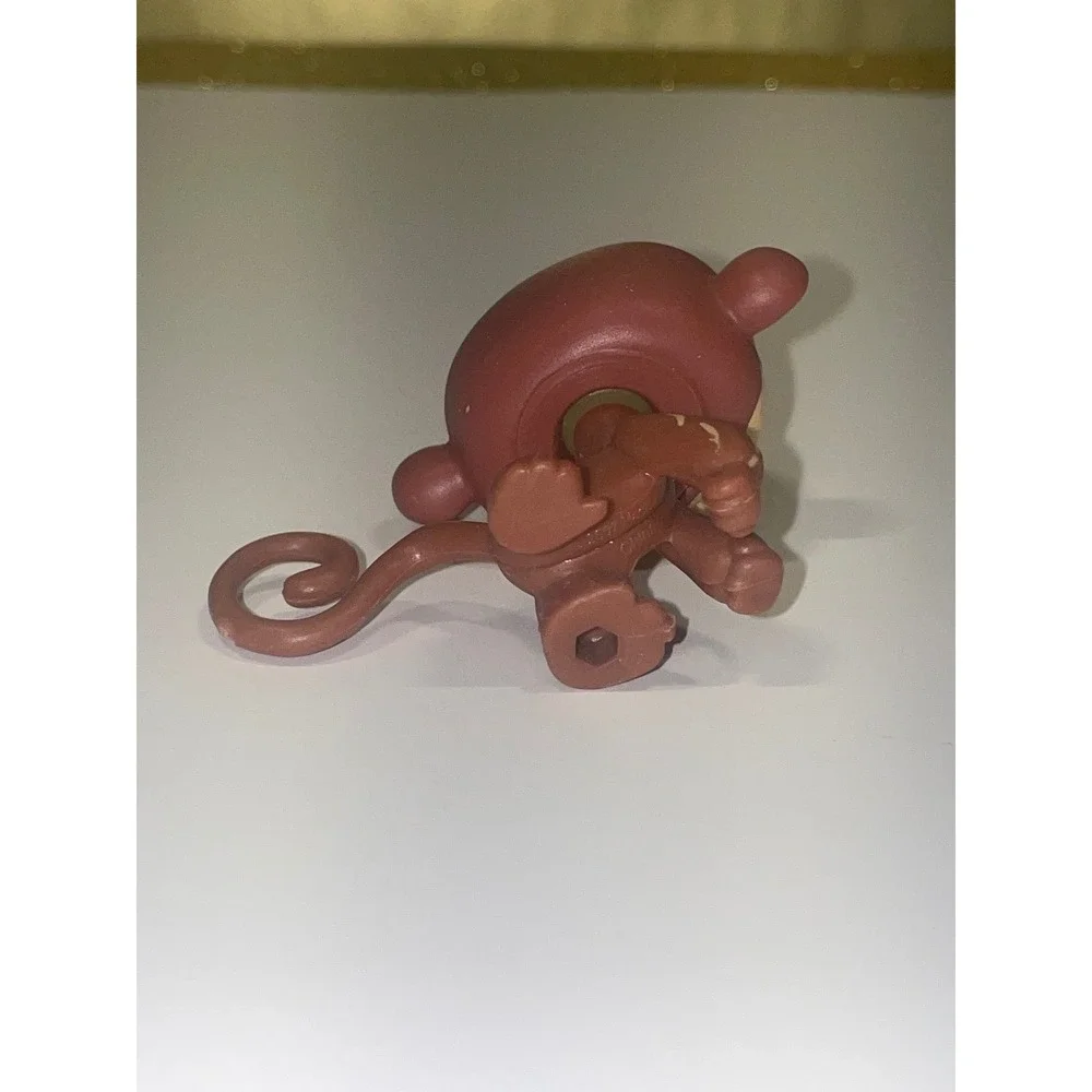 Littlest Pet Shop LPS Monkey Brown Blue Eyes Swirly Tail Toy #485‎
